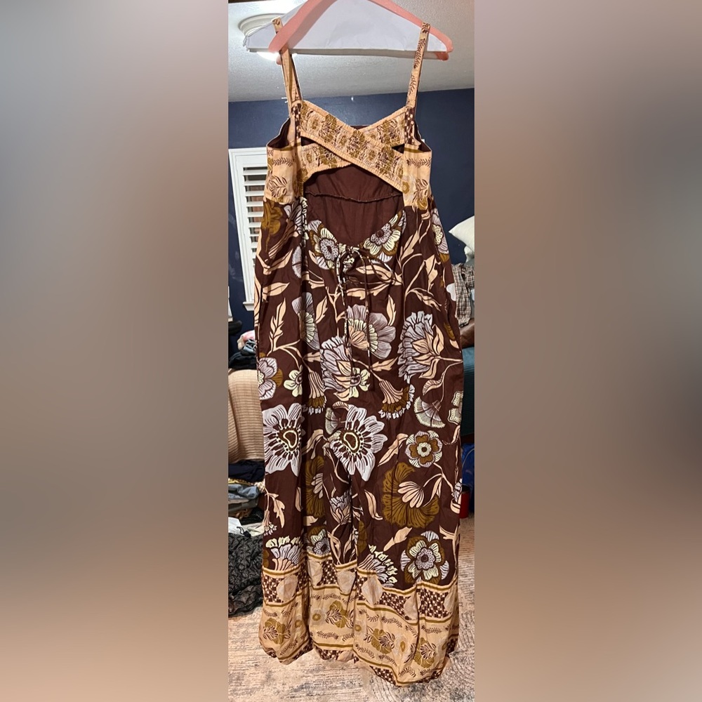 Free People Brown and Cream Floral Jumpsuit - Picture 5 of 7